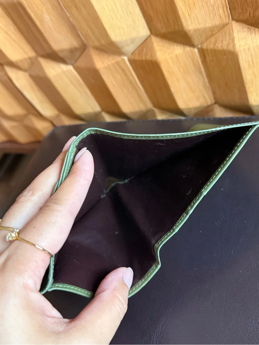 Givenchy Olive Green Leather Bi-fold Wallet